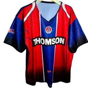 Men's ORTEGA SPORT SOCCER Thomson St. Germain Paris  Blue Jeresey S/S Shirt Sz L